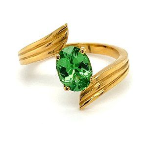 Tsavorite 1.37ct Solid 22K Yellow Gold Ring
